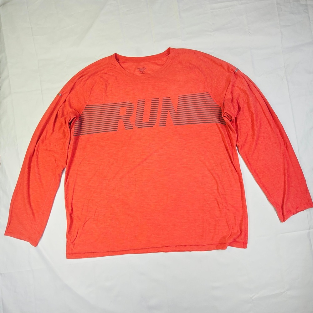 Old Navy Active Run Graphic Tee Men's XXL Orange Long Sleeve Performance Shirt